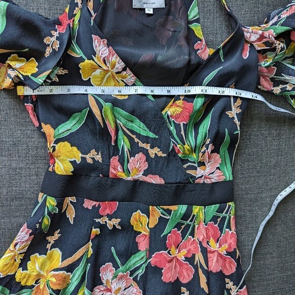 Revolve Privacy Please Floral Leon Cold Shoulder Romper Dark Iris - Picture 6 of 11